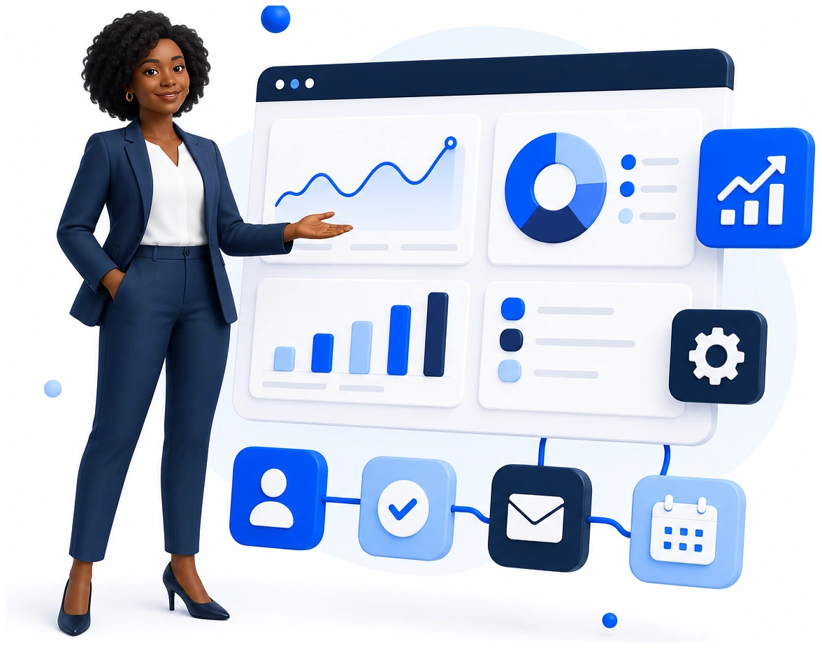 Professional reviewing enterprise platform analytics dashboard